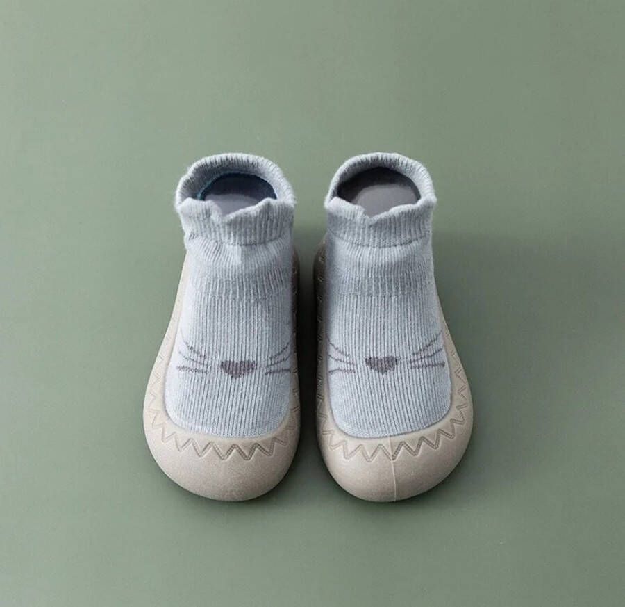 Baby-slofje.nl Anti-slip babyschoentjes Soksloffen Eerste loopschoentjes van Baby-Slofje Cutie blauw