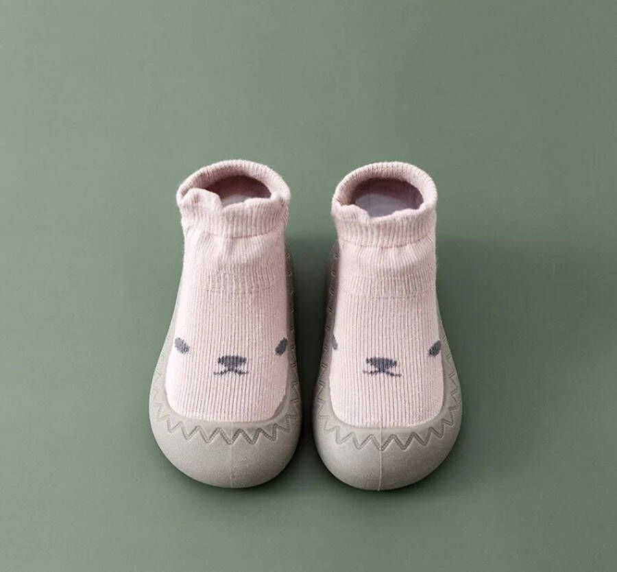 Baby-slofje.nl Anti-slip babyschoentjes Soksloffen Eerste loopschoentjes van Baby-Slofje Cutie roze
