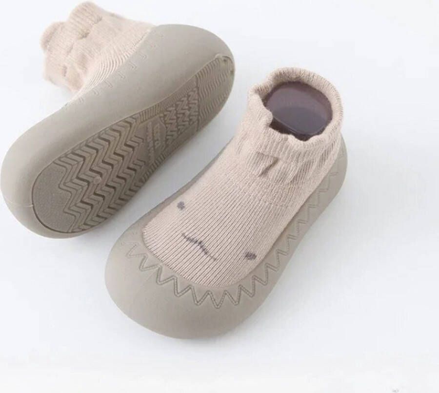 Baby-slofje.nl Anti-slip babyschoentjes Soksloffen Eerste loopschoentjes van Baby-Slofje Cutie zand
