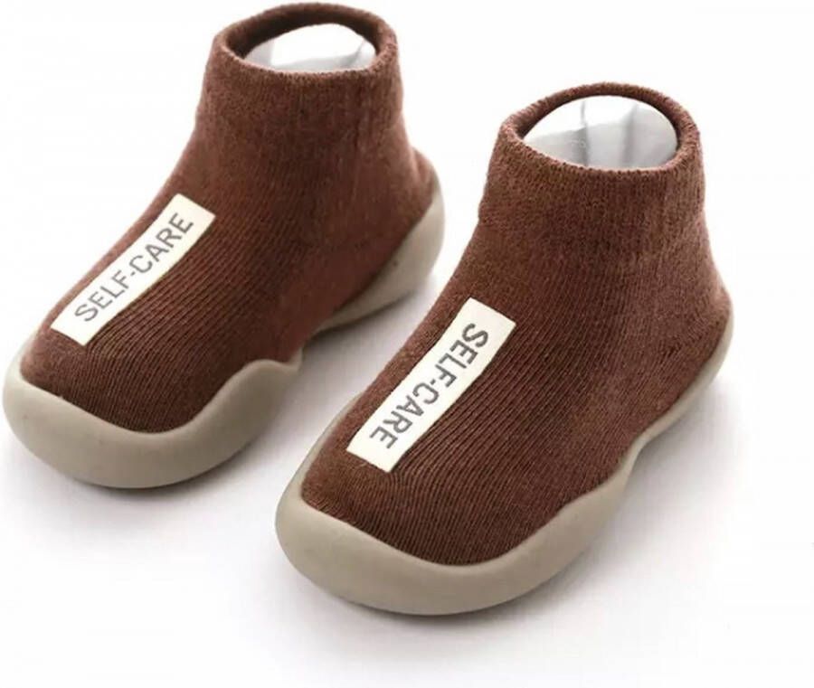 Baby-slofje.nl Anti-slip schoenen voor kinderen Sloffen van Baby-Slofje Herfst Winter Mokka Bruin