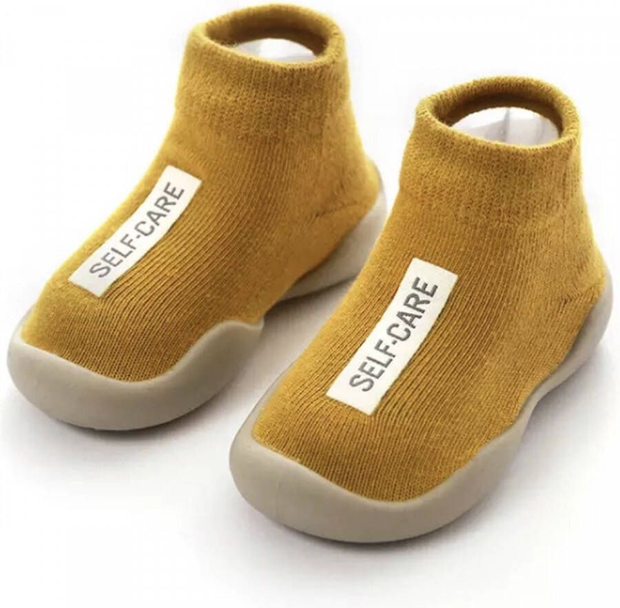 Baby-slofje.nl Anti-slip schoenen voor kinderen sloffen van Baby-Slofje Herfst Winter Okergeel