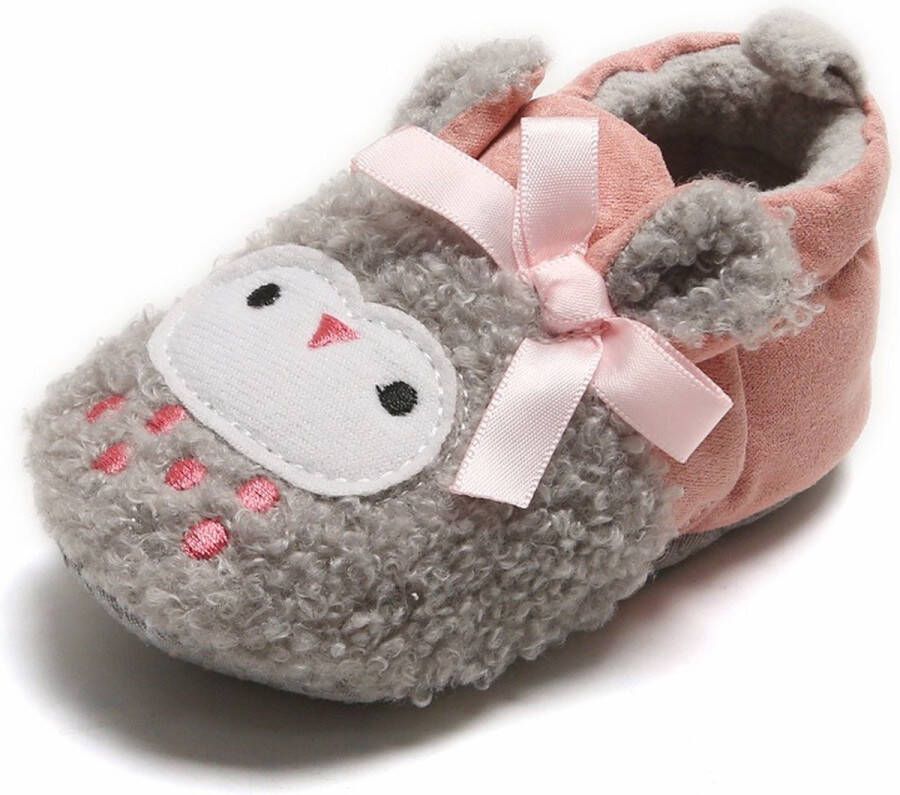 Baby-slofje.nl Grijs roze warme en schattige babyslofjes van Baby-Slofje 6-12 maanden 12 cm zool - Foto 5