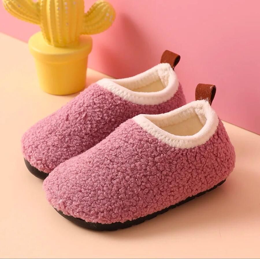 Baby-slofje.nl Kindersloffen van Baby-Slofje Sloffen Kinderen Pantoffels Roze lila Anti slipzool warme voeten warme sloffen voor kinderen