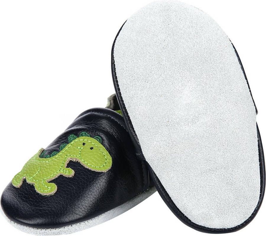 Baby-slofje.nl Leren donkerblauwe babyslofjes van Baby-Slofje Dino - Foto 3