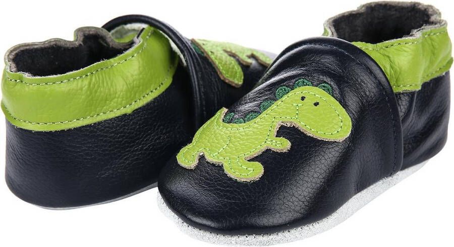 Baby-slofje.nl Leren donkerblauwe babyslofjes van Baby-Slofje Dino - Foto 5