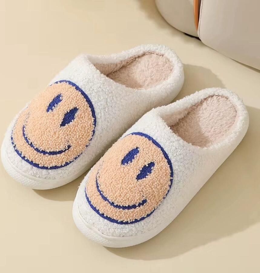Baby-slofje.nl Smiley Pantoffels van Baby-Slofje Smiley Sloffen Pantoffels Sloffen instappers Kinderen Wit Oranje