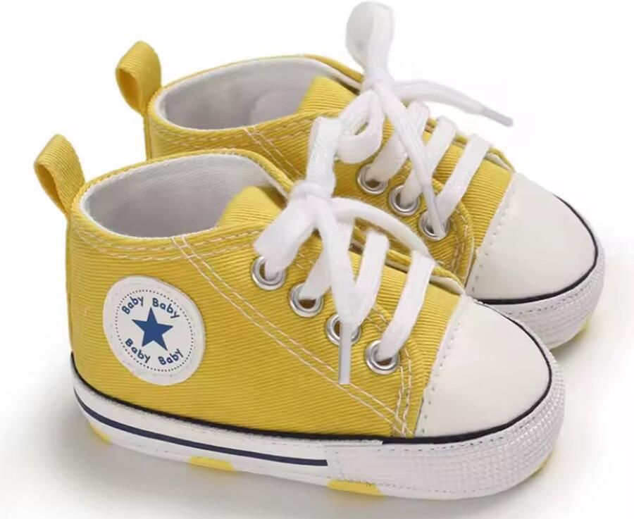 Baby-slofje.nl Stoere Baby Schoenen Babysneakers van Baby-Slofje Geel (