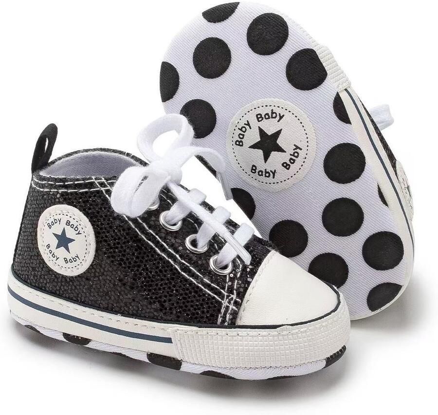 Baby-slofje.nl Stoere Baby Schoenen Babysneakers van Baby-Slofje Marine glitter (