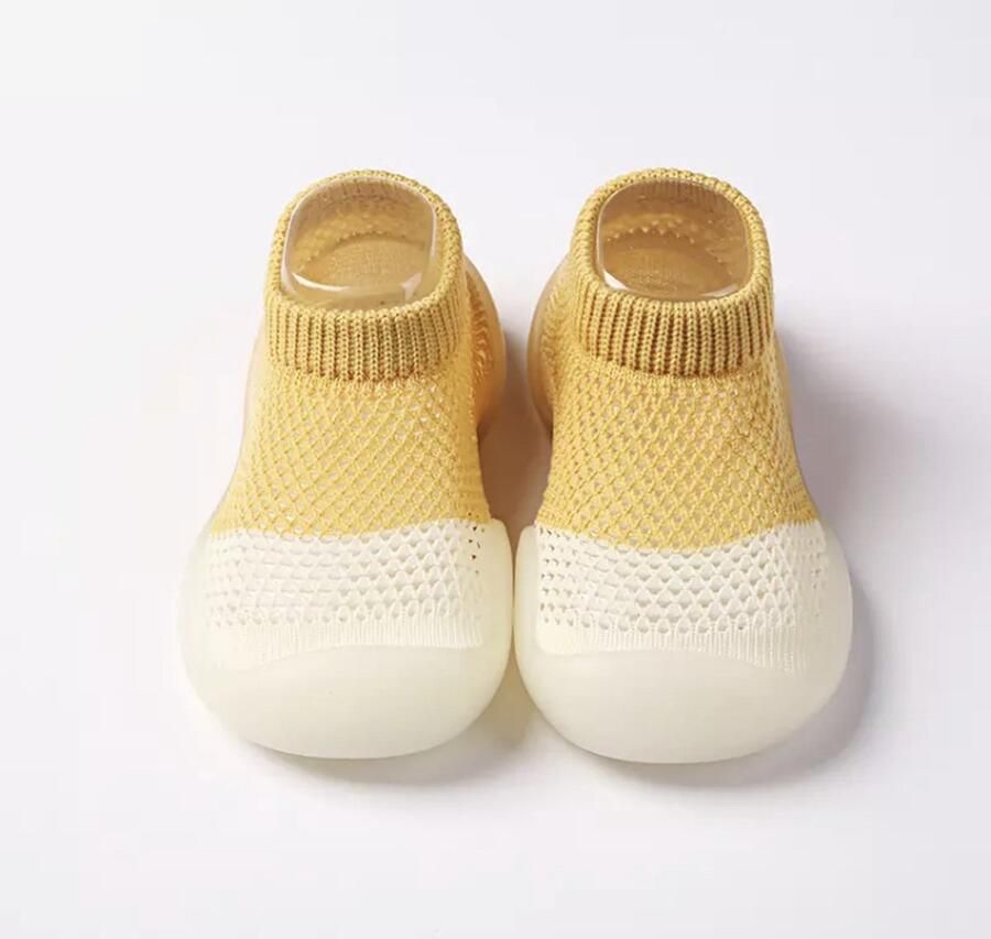 Baby-slofje.nl Waterschoentjes Zwemschoentjes- Strandschoentjes van Baby-Slofje Geel-wit