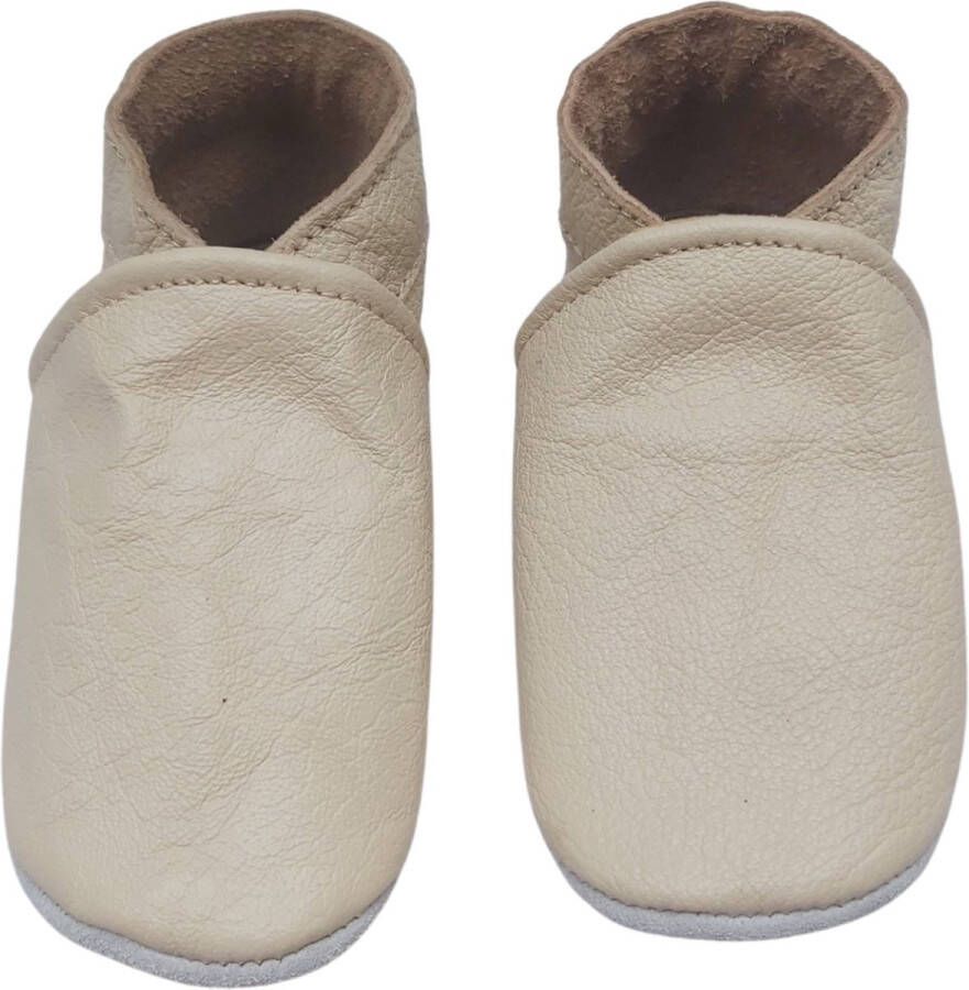 Baby-slofje.nl Beige leren babyslofjes van Baby-Slofje