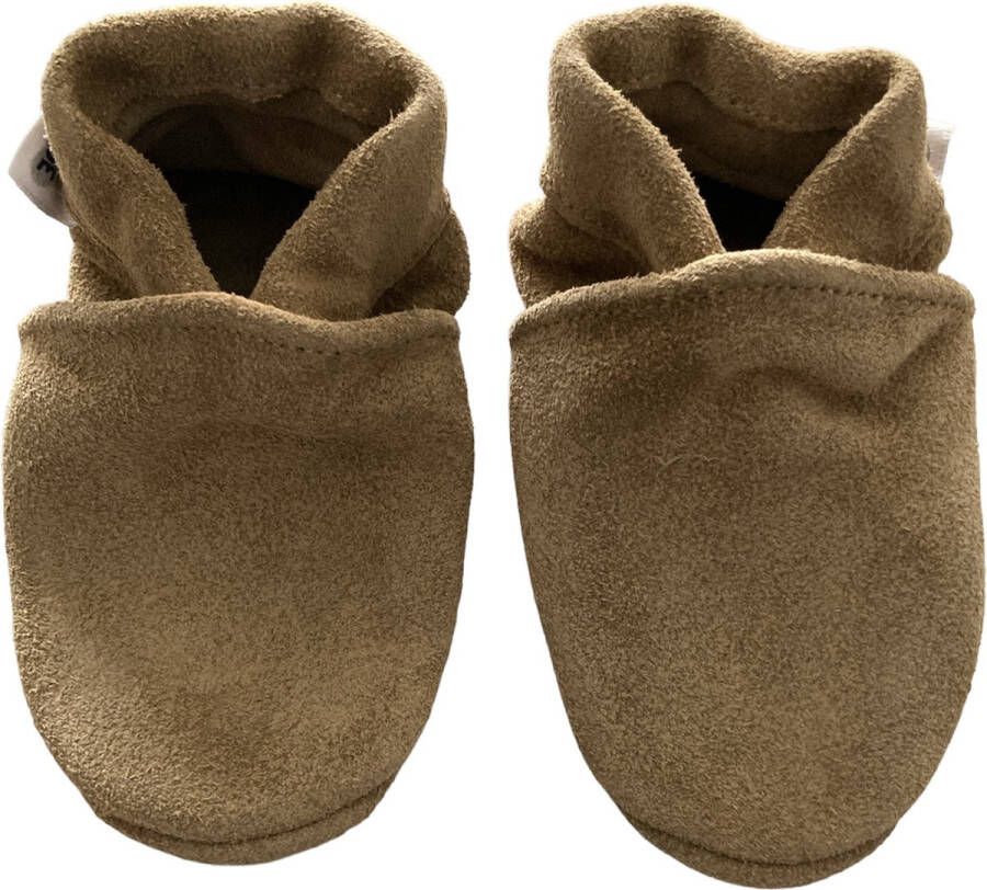 Baby-slofje.nl Camelkleurige suede babyslofjes van Baby-slofje