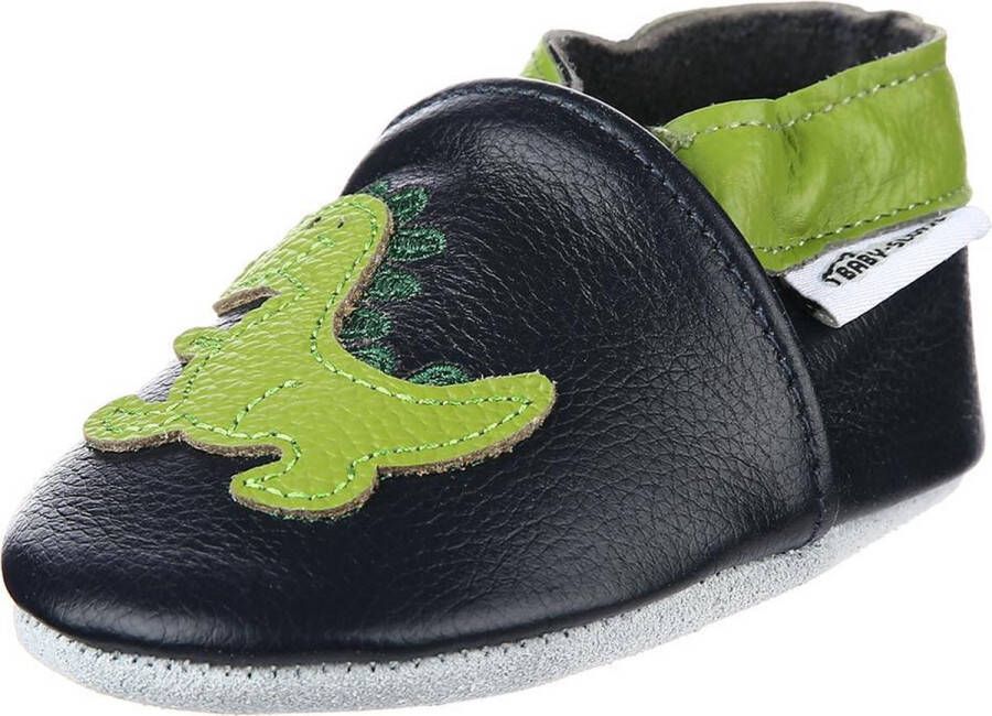 Baby-slofje.nl Donkerblauwe leren babyslofjes van Baby-slofje Dino