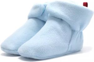 Baby-slofje.nl Lichtblauwe fleece babyslofjes van Baby-Slofje cm ( 6-12 maanden)