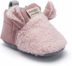 Baby-slofje.nl Roze warme en schattige babyslofjes van Baby-Slofje -12 maanden 12 cm zool