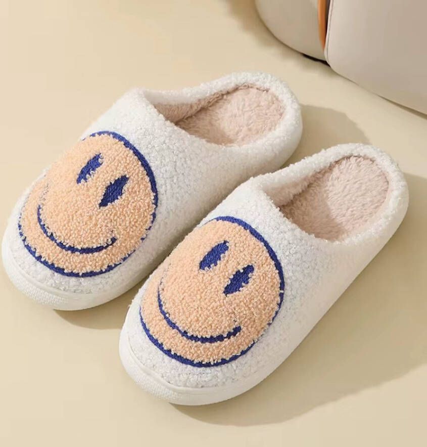 Baby-slofje.nl Smiley Pantoffels van Baby-Slofje Smiley Sloffen Pantoffels Sloffen instappers Kinderen Wit Oranje