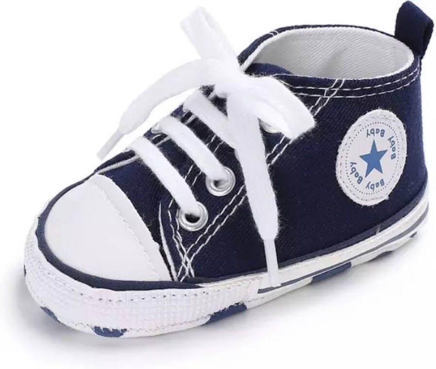 Baby-slofje.nl Stoere Baby Schoenen Babysneakers van Baby-Slofje Marine ( 13 cm)