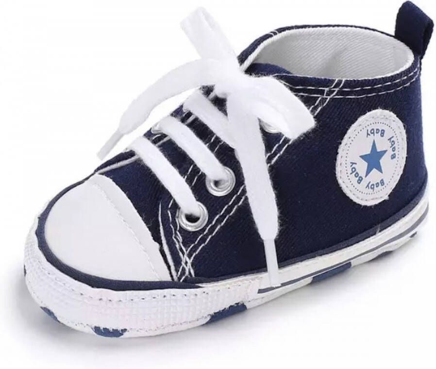 Baby-slofje.nl Stoere Baby Schoenen Babysneakers van Baby-Slofje Marine ( 11 cm)