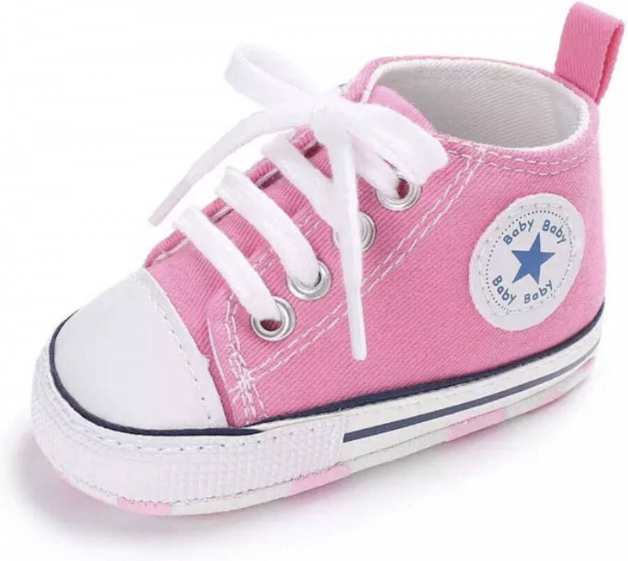 Baby-slofje.nl Stoere Baby Schoenen Babysneakers van Baby-Slofje Roze (11 cm)