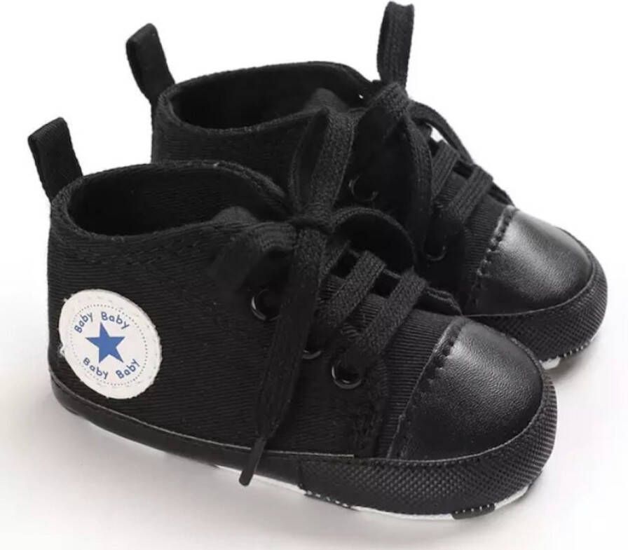 Baby-slofje.nl Stoere Baby Schoenen Babysneakers van Baby-Slofje Zwart ( 13 cm)