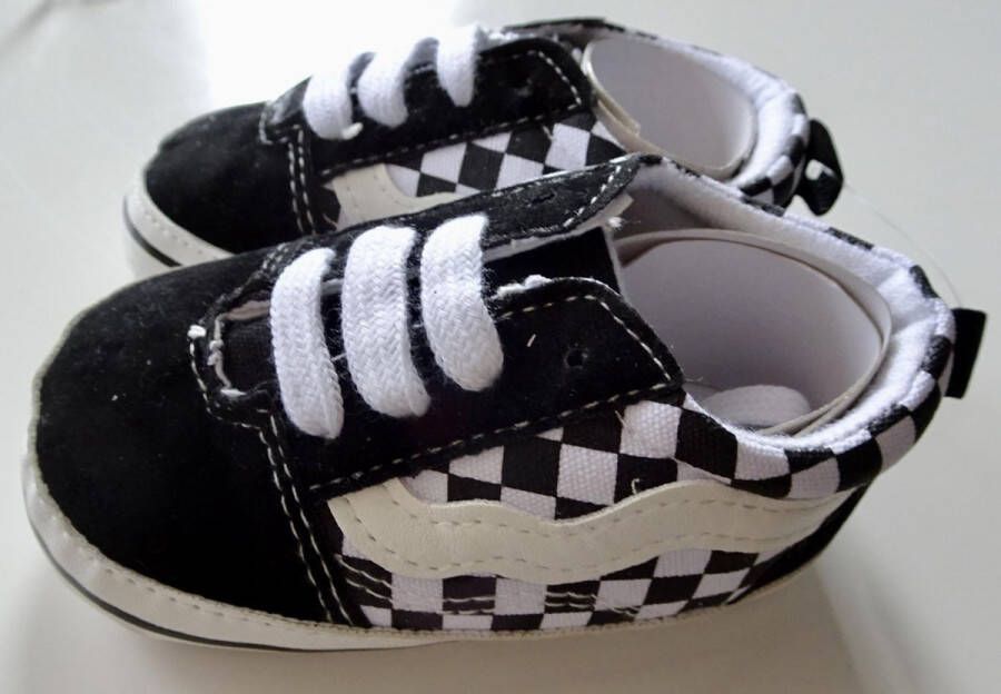 Baby-slofje.nl Stoere zwart-wit geblokte Baby sneakers -19 (12 5 cm)