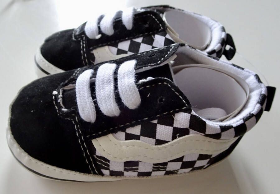 Baby-slofje.nl Stoere zwart wit geblokte Baby Sneakers