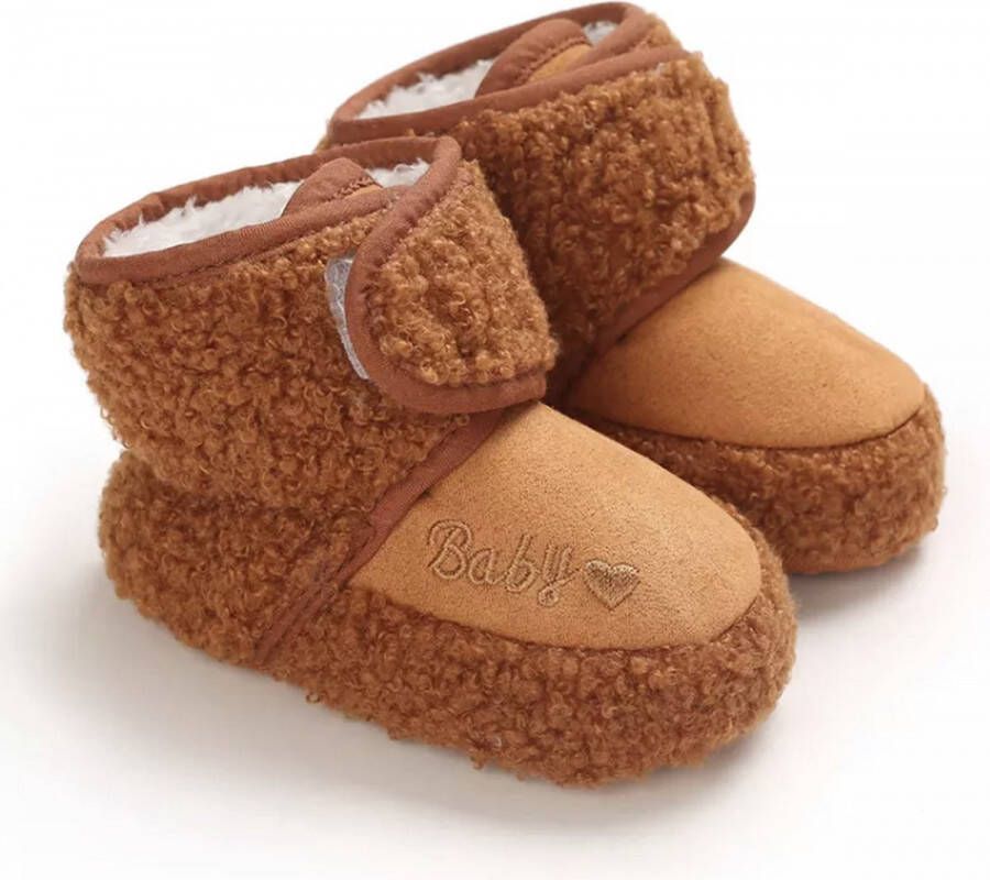 Baby-slofje.nl Zachte en warme sloffen Pantoffels voor Baby van Baby-Slofje Bruin -6 maanden