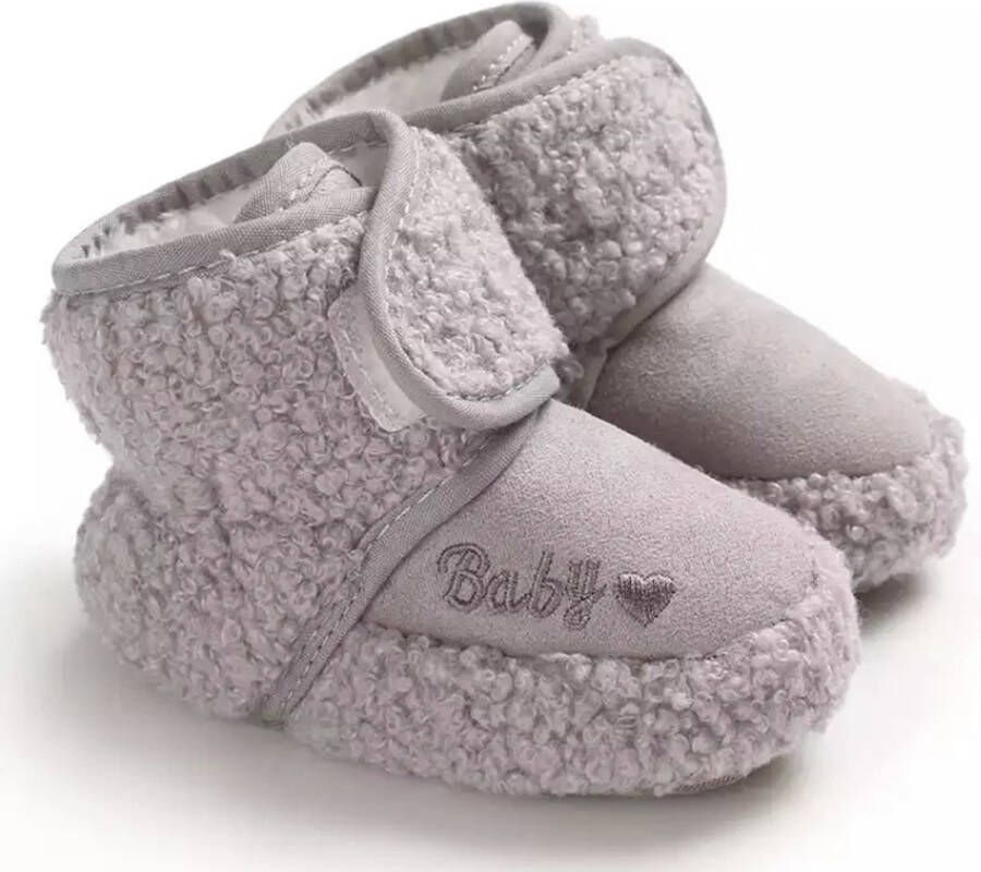 Baby-slofje.nl Zachte en warme sloffen pantoffels voor baby van Baby-Slofje lichtgrijs -6 maanden - Foto 1