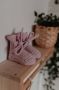 BabyRoomBoom Baby slofjes Merino Wol met Veter Zachtroze - Thumbnail 2