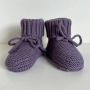 BabyRoomBoom Baby slofjes Merino Wol met chette Paars - Thumbnail 2