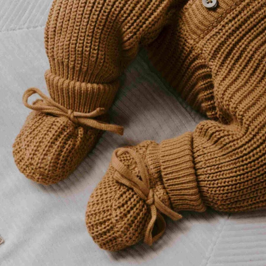 Baby's Only Slofjes teddy Soul Caramel 3 6 mnd 100% ecologisch katoen GOTS