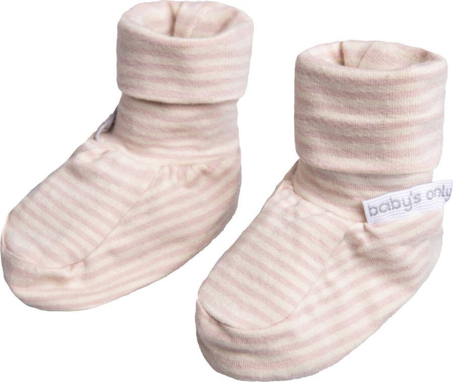 Baby's Only Slofjes Stripe Baby Schoentjes Baby Sokjes Alt Rosa 100% ecologisch katoen GOTS