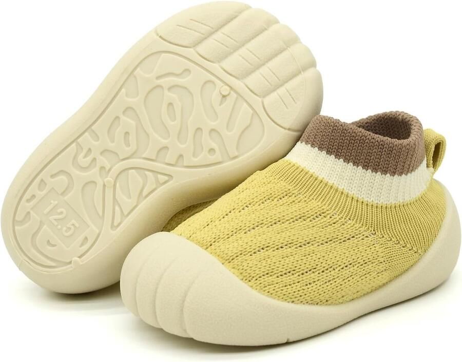 Babyschoenen met antislipzool ade de gebreide mesh-sokkenschoenen voor en gemakkelijk aan te trekken zachte zool voor binnen en buiten