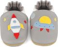 Babyslofjes Leren Kruipschoenen Antislip Zachte Zool Baby Eerste Schoentjes - Grijze