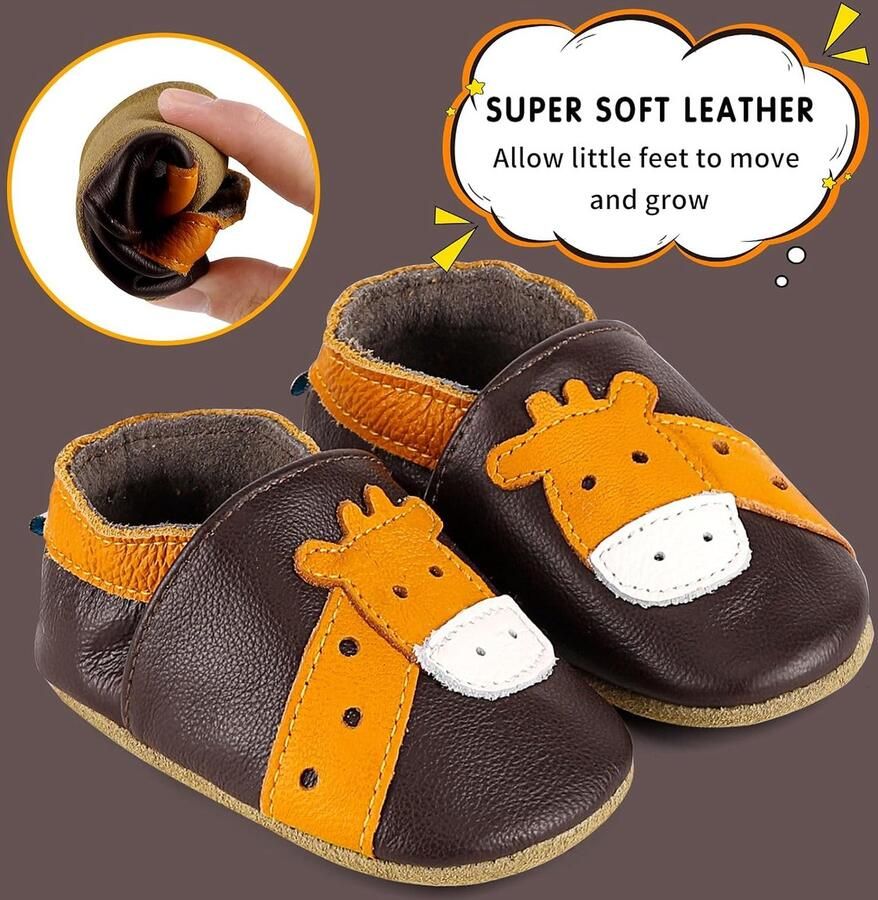 Babyslofjes Leren Kruipschoenen Antislip Zachte Zool Baby Eerste Schoentjes