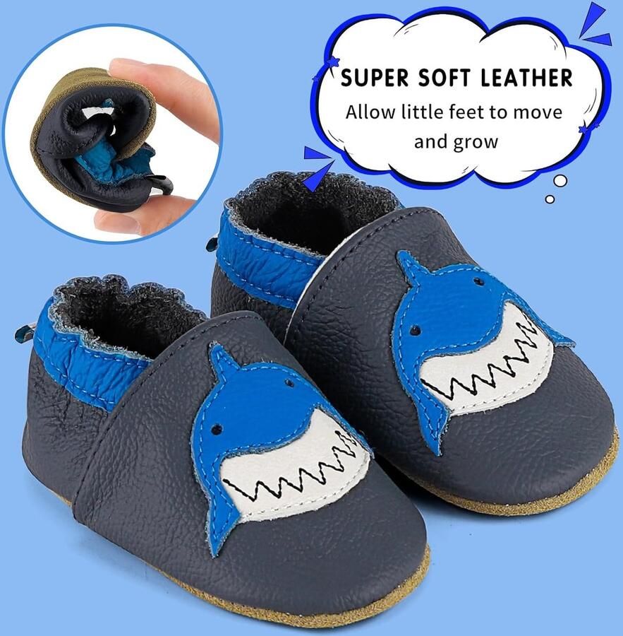 Babyslofjes Leren Kruipschoenen Antislip Zachte Zool Baby Eerste Schoentjes