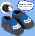 Babyslofjes Leren Kruipschoenen Antislip Zachte Zool Baby Eerste Schoentjes - Blauwe
