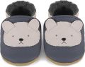 Babyslofjes Leren Kruipschoenen Antislip Zachte Zool Baby Eerste Schoentjes - Grijze