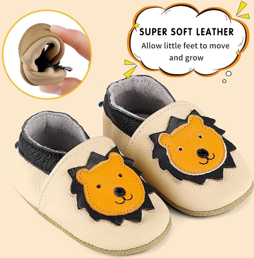 Babyslofjes Leren Kruipschoenen Antislip Zachte Zool Baby Eerste Schoentjes
