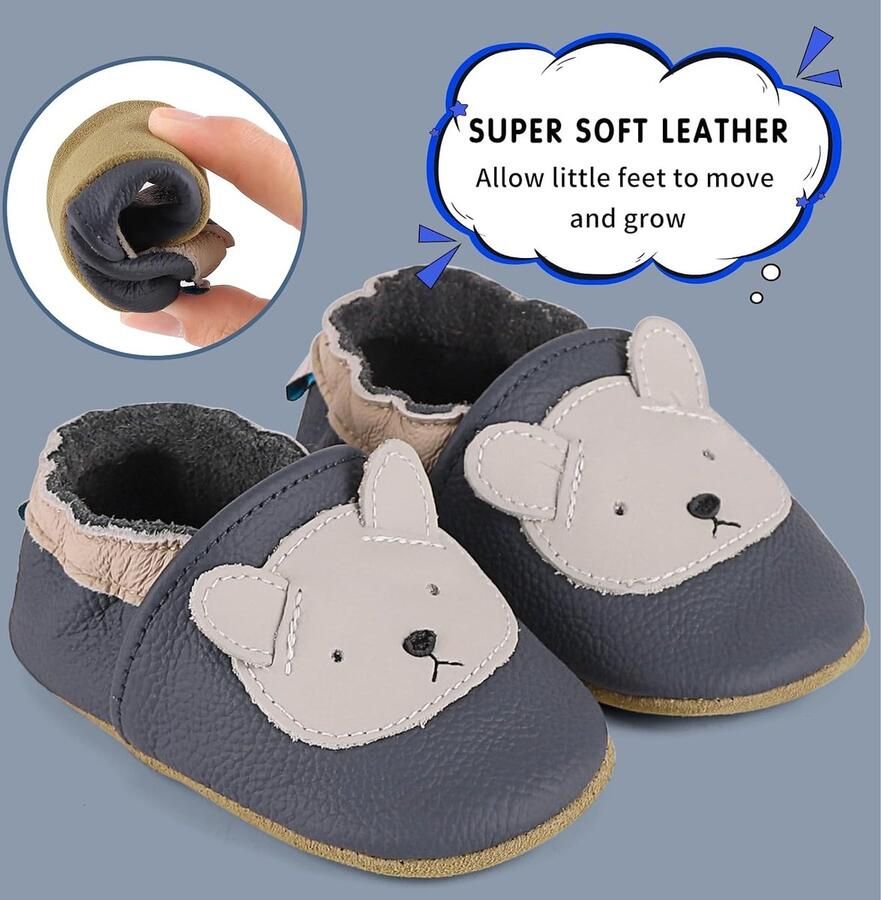 Babyslofjes Leren Kruipschoenen Antislip Zachte Zool