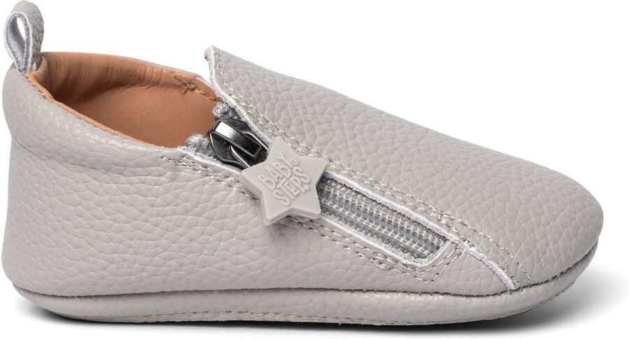 BabySteps NOX Eerste Loopschoentjes Ash Grey Leer Licht & Flexibel Antislip Zool Voor Binnen & Buiten Ritssluiting Grijs - Foto 3
