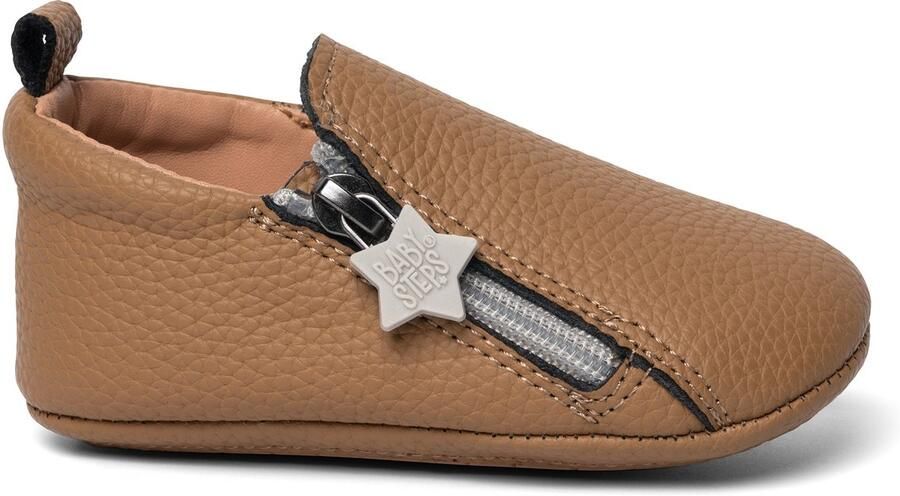 BabySteps NOX Eerste Loopschoentjes Clay Brown Leer Licht & Flexibel Antislip Zool Voor Binnen & Buiten Ritssluiting Bruin