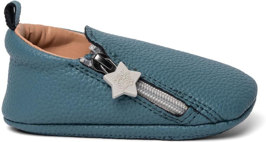 BabySteps NOX Eerste Loopschoentjes Petrol Blue– Leer Licht & Flexibel Antislip Zool Voor Binnen & Buiten Ritssluiting Blauw - Foto 2