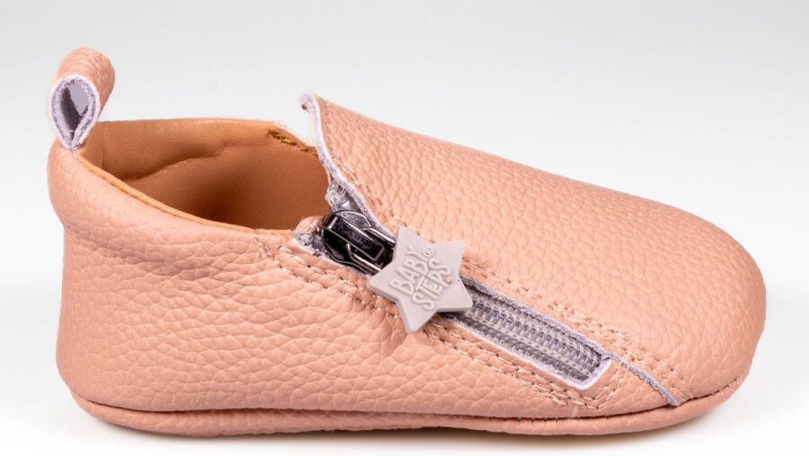 BabySteps Nox Blush Eerste Loopschoentjes– Leer Antislip Zool Binnen en Buiten Roze
