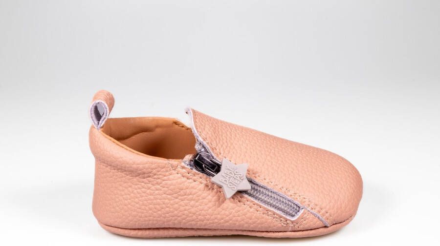 BabySteps Nox Blush Leren Babyschoentjes met Antislip Zool Eerste Stapjes Binnen en Buiten Roze