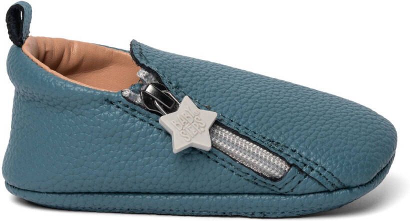 BabySteps Nox Petrol Blue Leren Babyschoentjes met Antislip Zool Eerste Stapjes Binnen en Buiten Blauw