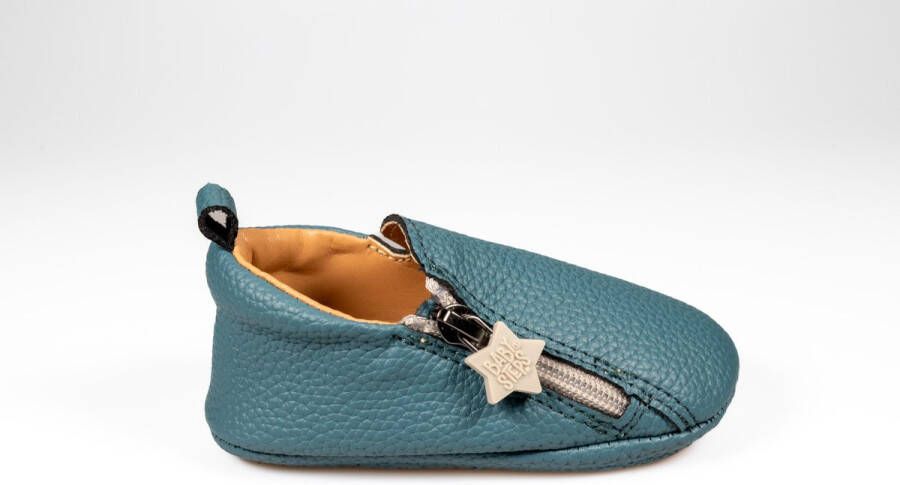 BabySteps Nox Petrol Blue Leren Babyschoentjes met Antislip Zool Eerste Stapjes Binnen en Buiten Blauw