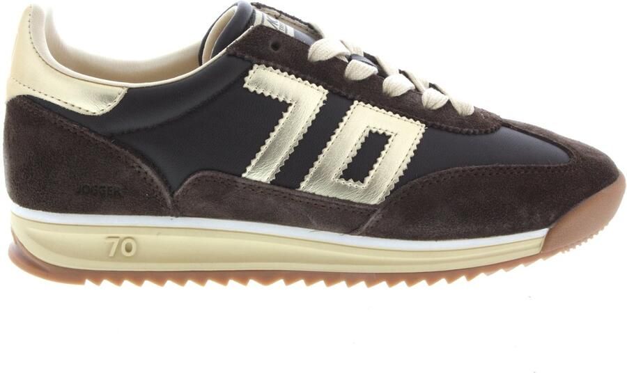 Back70 Dames Sneakers Jogger N02 Coffee gold Donkerbruin