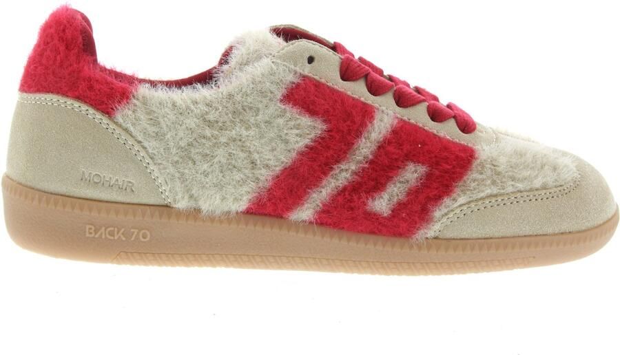 Back70 Dames Sneakers Mohair M107 Cream red Beige