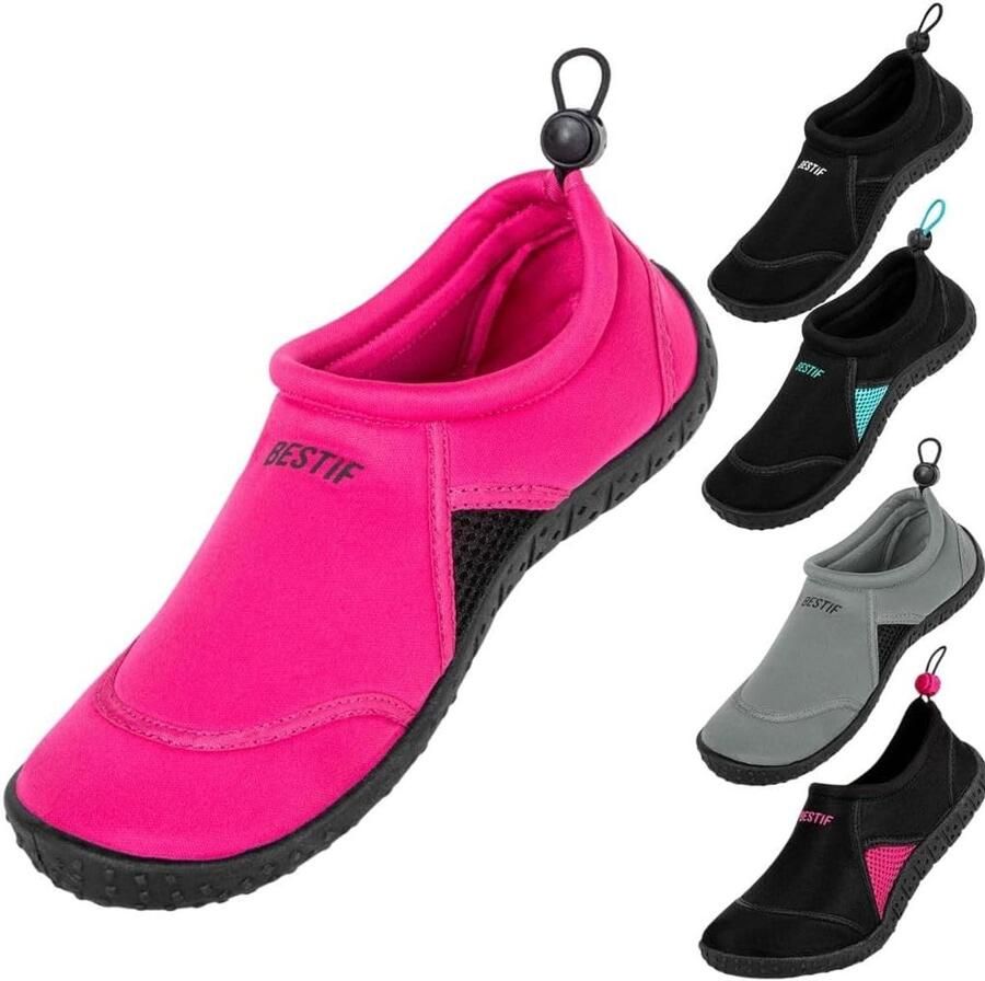 Badschoenen Roze 38 EU Neopreen Waterschoenen met Trekkoord Voor en