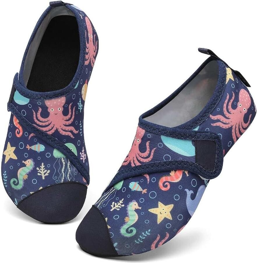 Badschoenen voor kinderen aquaschoenen waterschoenen zwemschoenen donkerzwart. 28 29